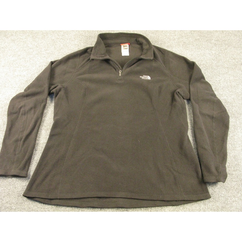 The North Face Womens XL Quarter Zip Fleece Pullover Brown TKA 100 Jacket 2162